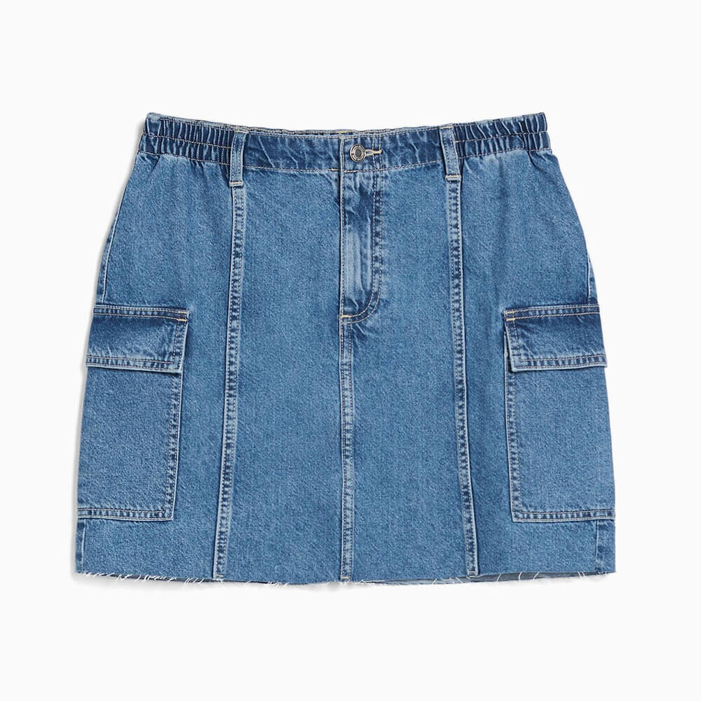 

Юбка-мини Bershka Denim Cargo, синий