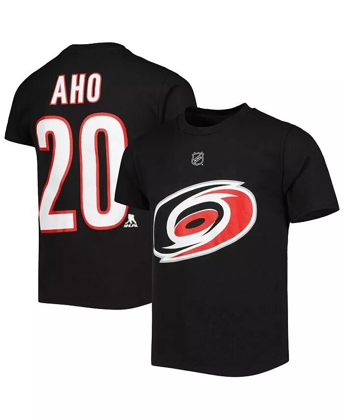 

Черная футболка с именем и номером игрока Big Boys Sebastian Aho Carolina Hurricanes Outerstuff, черный