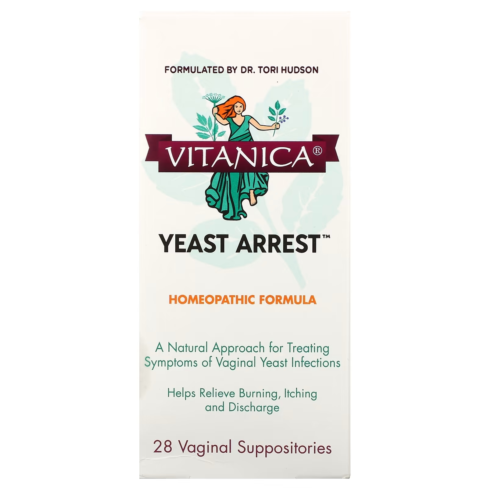 Средство для Здоровья Влагалища Vitanica Yeast Arrest, 28 вагинальных суппозиториев