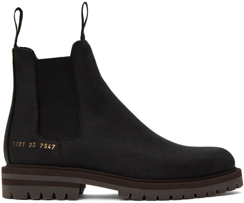 

Черные зимние ботинки челси Common Projects, Черный