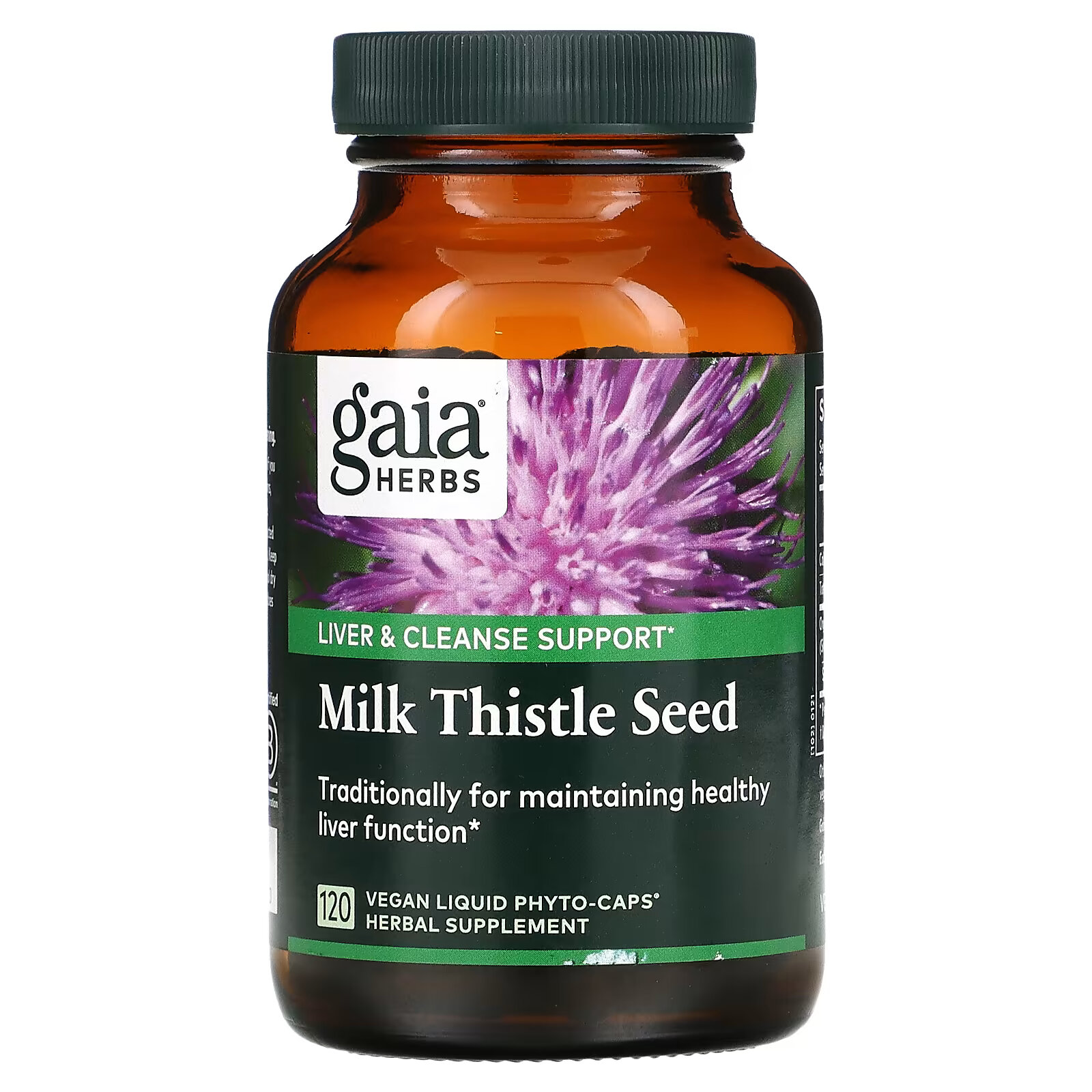 Gaia Herbs, Семена расторопши, 120 жидких растительных капсул Phyto-Caps