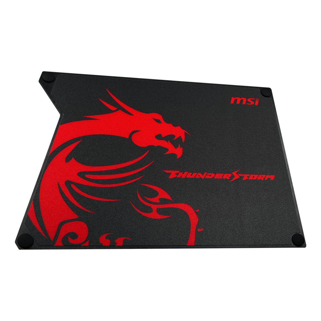 цена Игровой коврик для мыши MSI ThunderStorm Aluminum, черный/красный