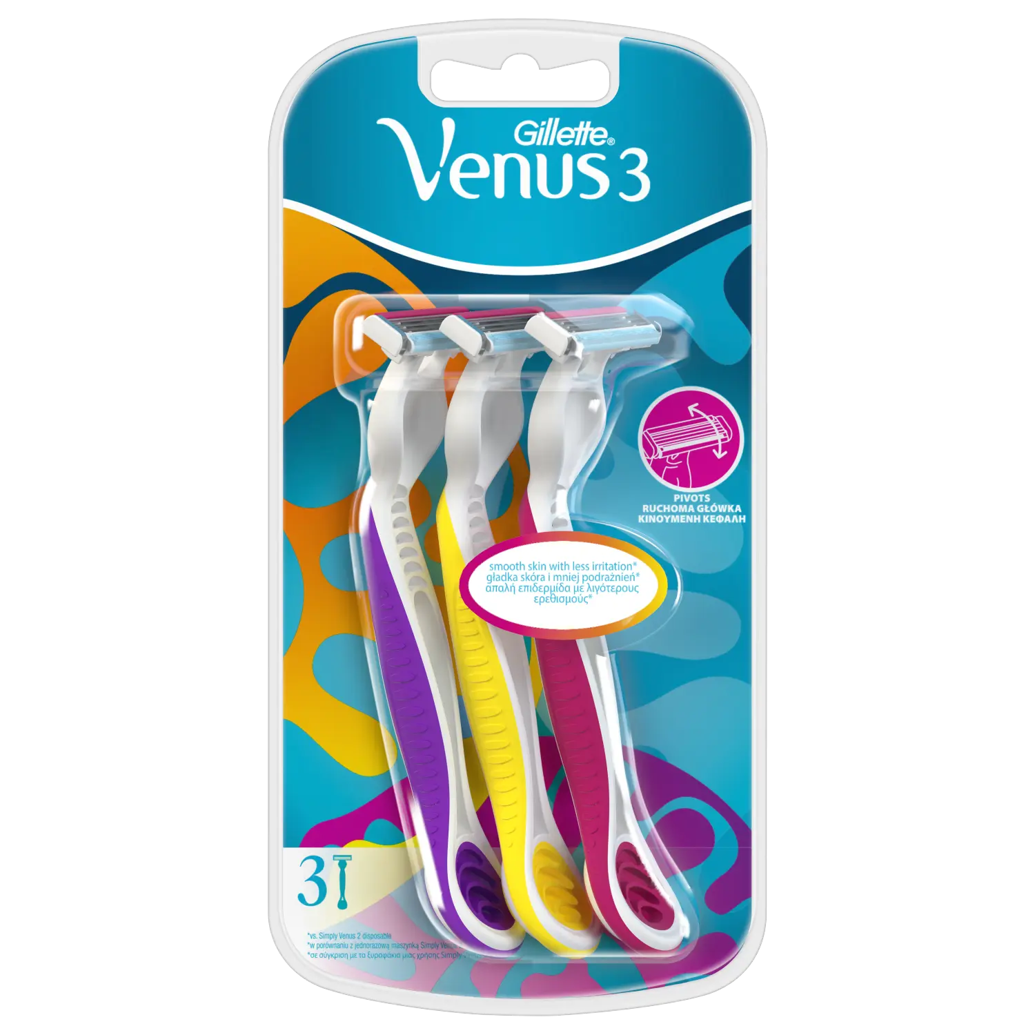 

Gillette Simply Venus 3 Plus женские бритвы, 3 шт/1 упаковка
