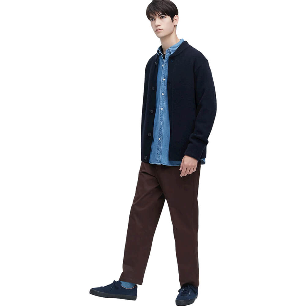 

Брюки Uniqlo Cotton Relaxed Fit, бордовый