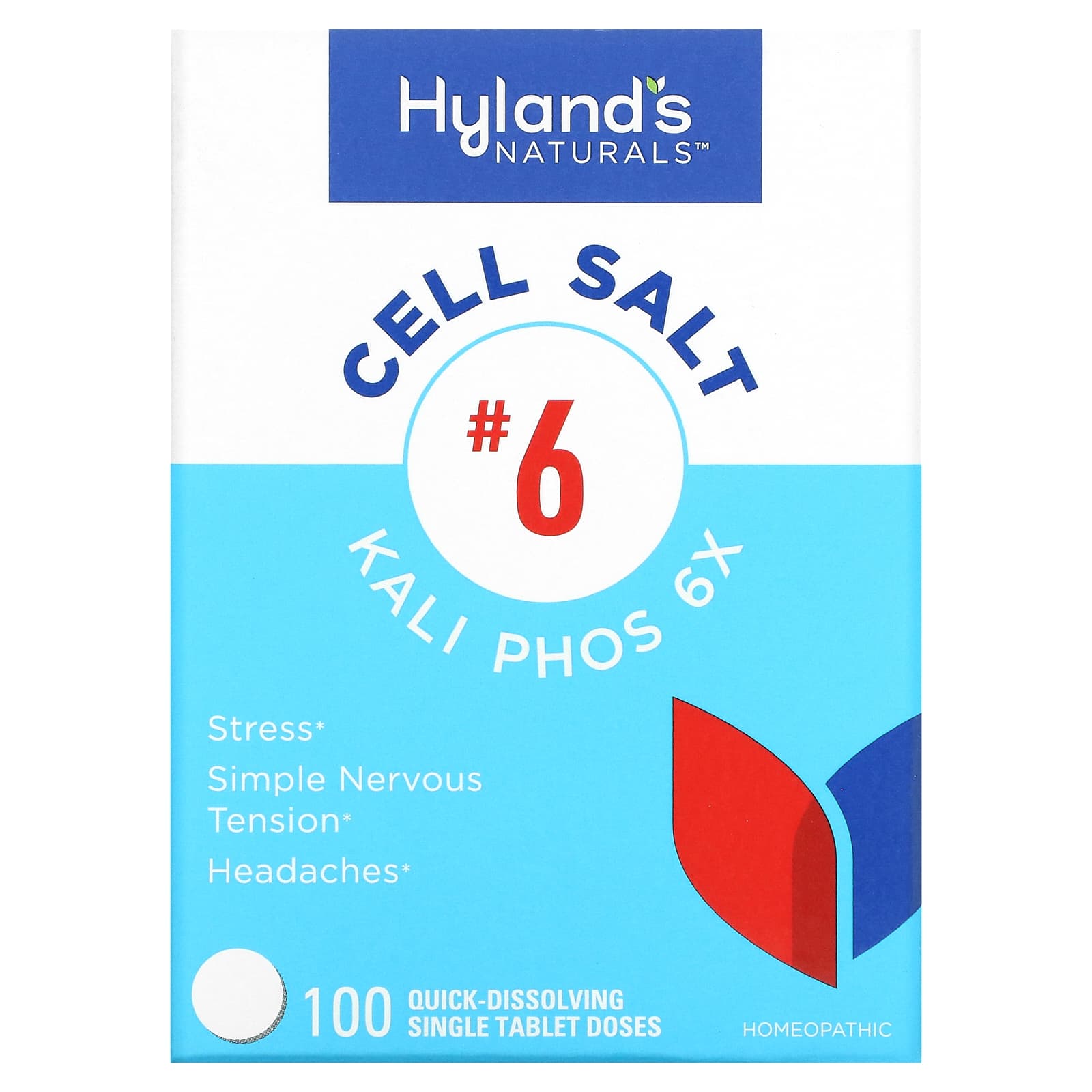 Клеточная Соль №6 / Калий Фосфат 6X Hyland's, 100 быстрорастворимых таблеток