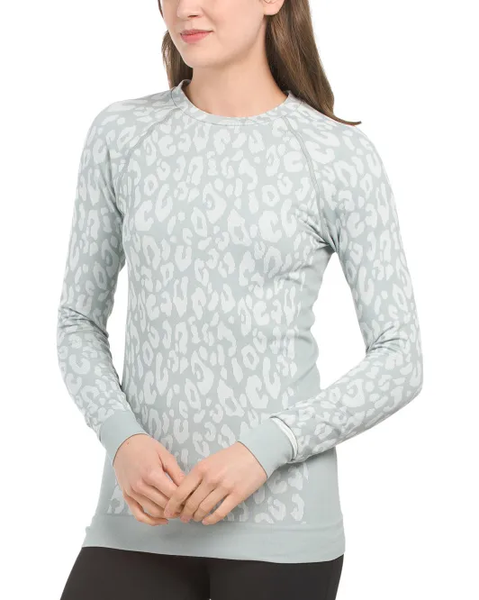 

Жаккардовый базовый топ с леопардовым принтом Made In Portugal Sweaty Betty, синий