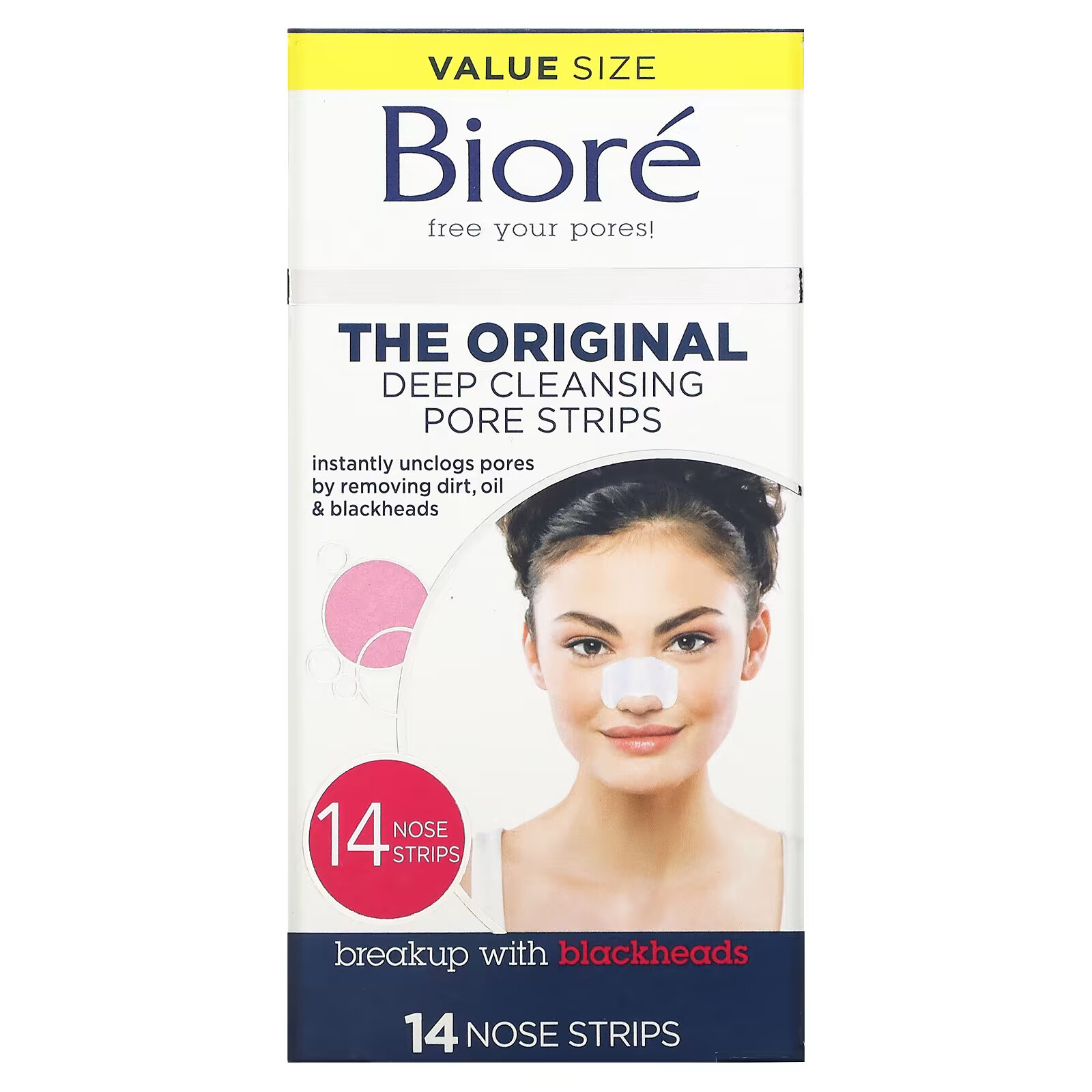 Biore, оригинальные полоски для глубокого очищения пор, 14 полосок для носа biore комплект полосок для глубокого очищения пор для носа и лица 14 полосок