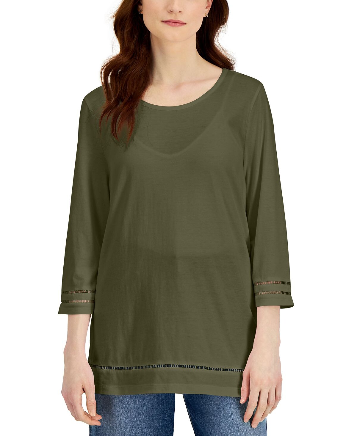 

Женский топ с решетчатой ​​отделкой, созданный для macy's Karen Scott, мульти