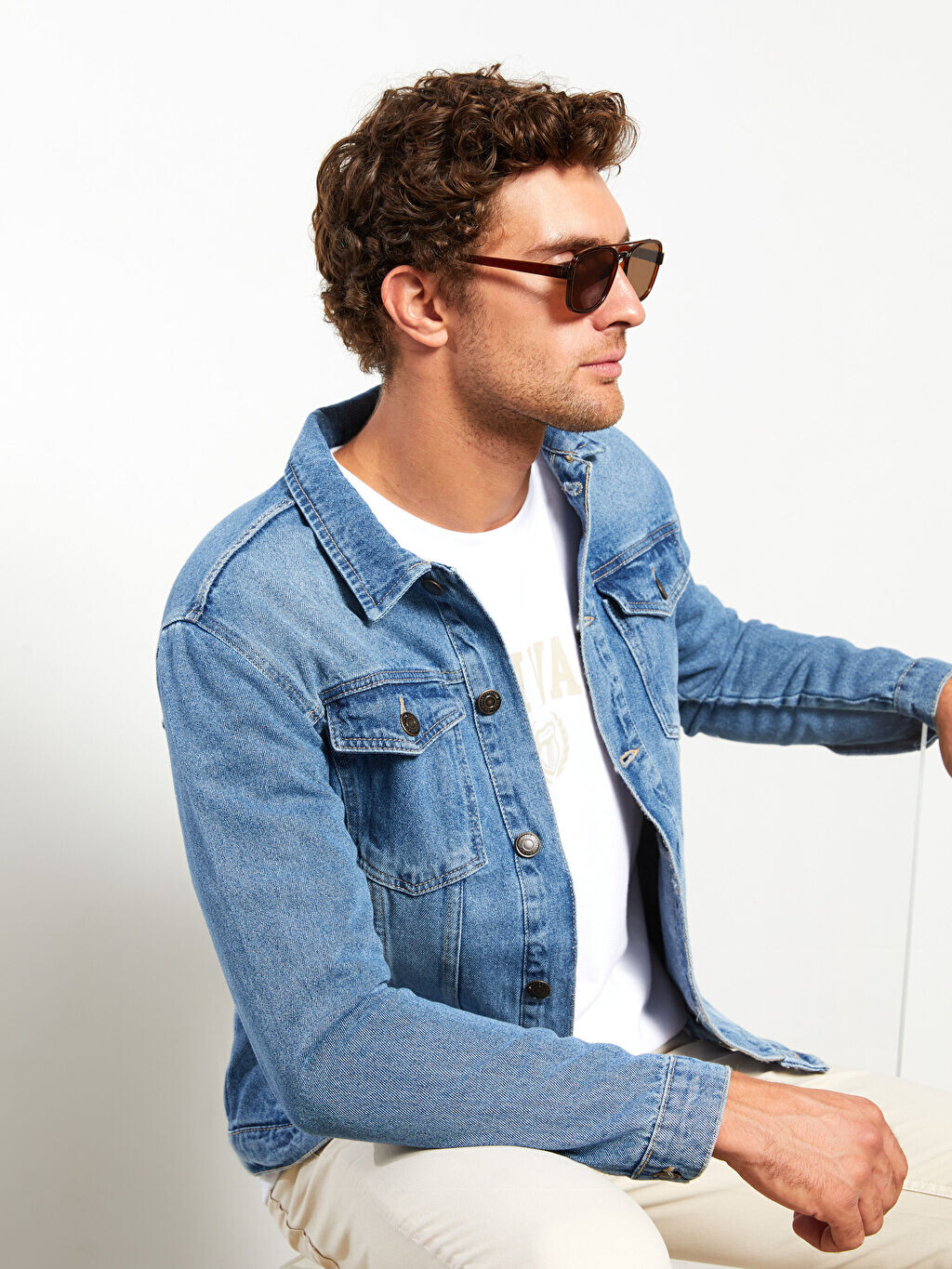 

Мужская джинсовая куртка стандартного кроя LCW Jeans