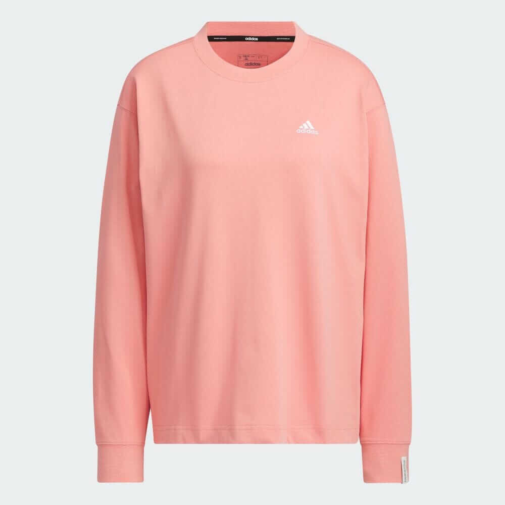 

Лонгслив Adidas Essentials Plus Small Logo, розовый