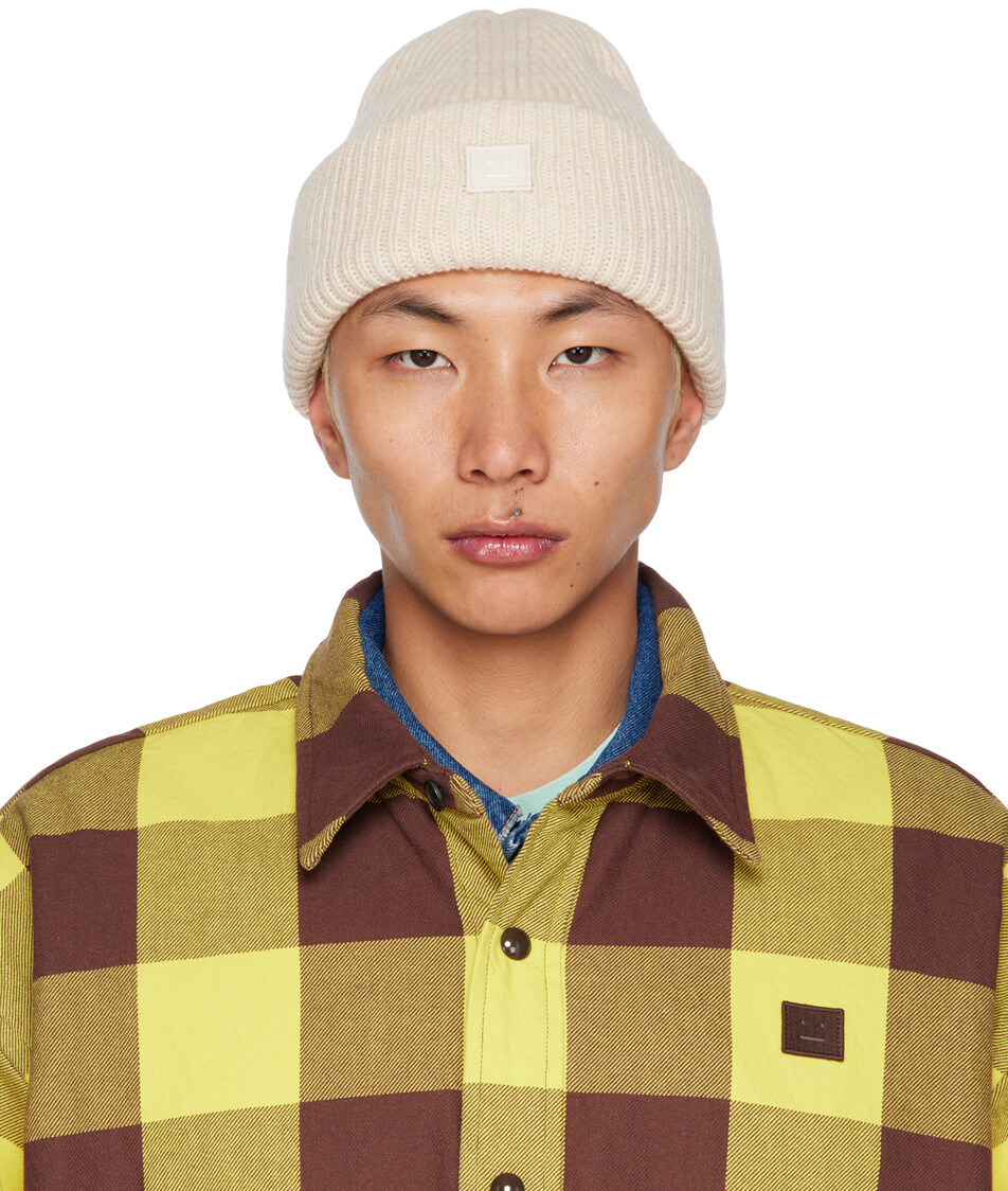 

Бежевая шапка с логотипом Acne Studios