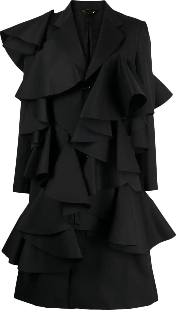 

Блейзер Comme des Garçons Ruffled Detail Single Breasted Blazer Black, черный