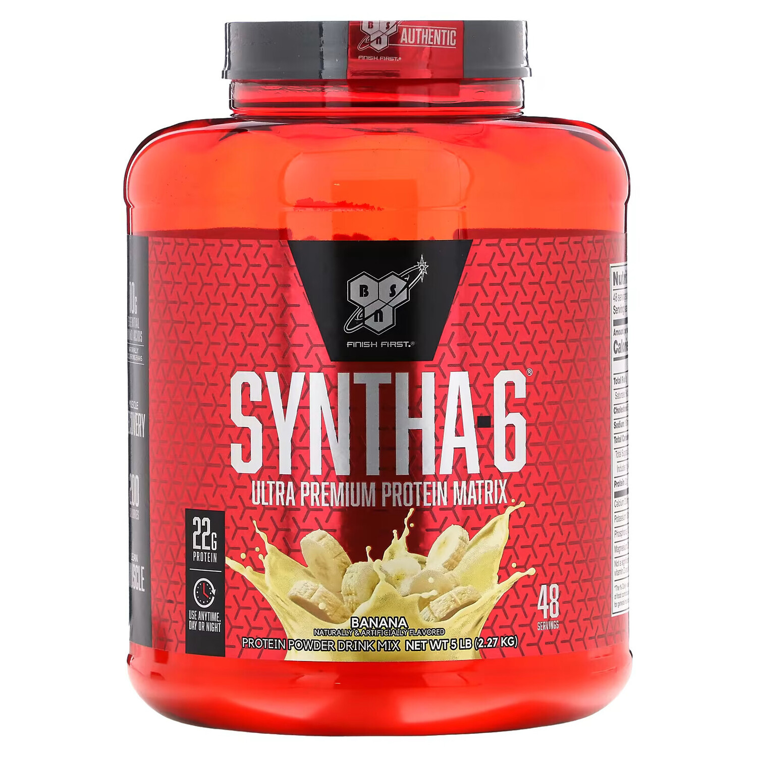 

BSN, Syntha-6, белковая матрица ультра премиум, банан, 5 фунтов (2,27 кг)
