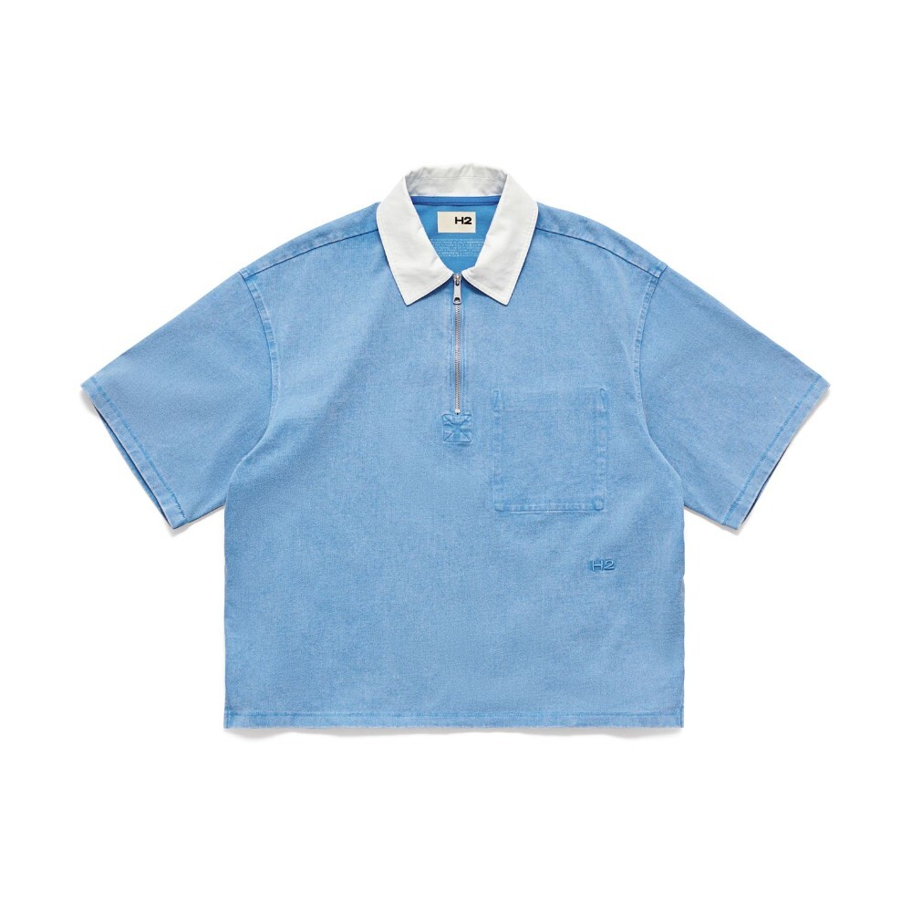 

Футболка поло H&M H2 Short-sleeved Rugby, голубой