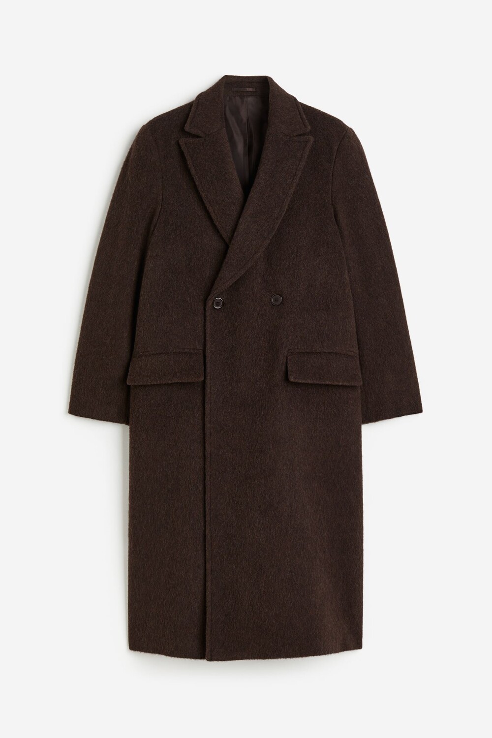 

Пальто H&M Double-breasted Wool-blend, темно-коричневый
