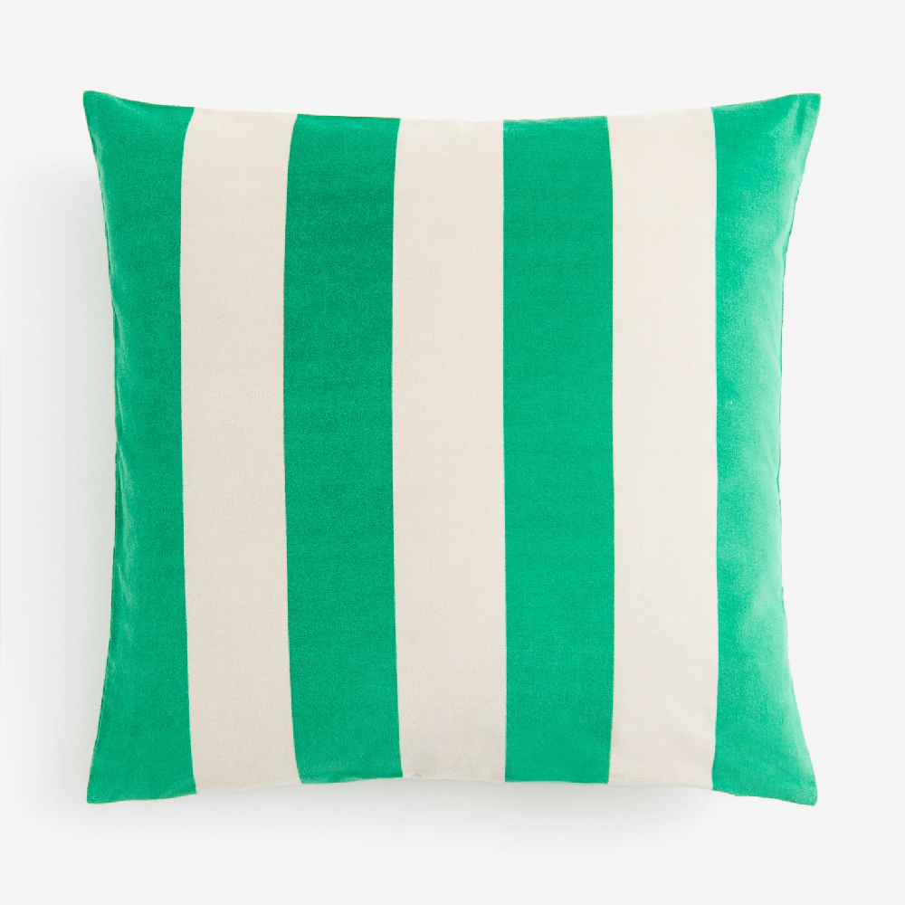 Декоративная наволочка H&M Home Velvet, зеленый