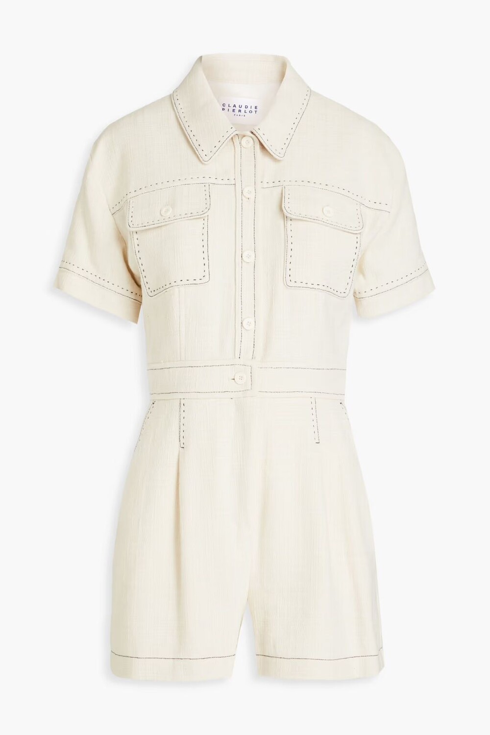 

Твидовый комбинезон Jeanne из смесового хлопка Claudie Pierlot, экрю