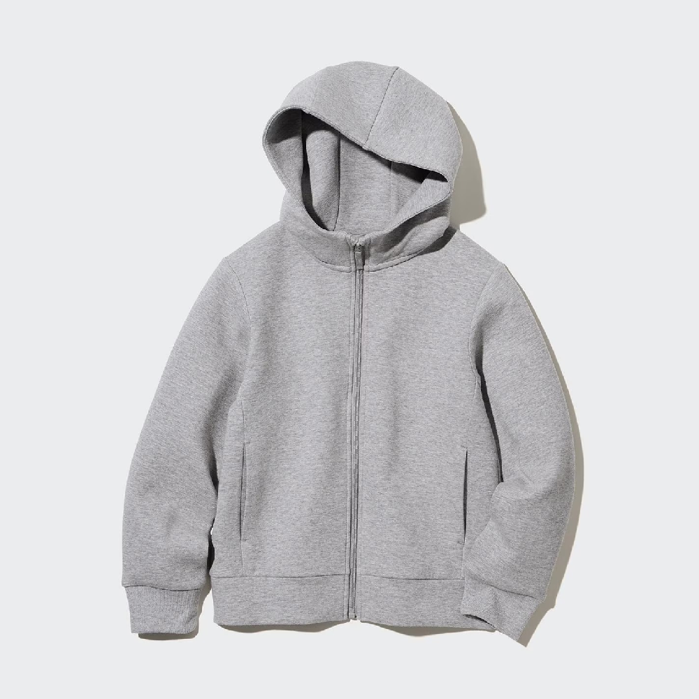 Толстовка Uniqlo Kids Ultra Stretch Dry Sweat Zipped, серый толстовка uniqlo sweat zipped hoodie черный