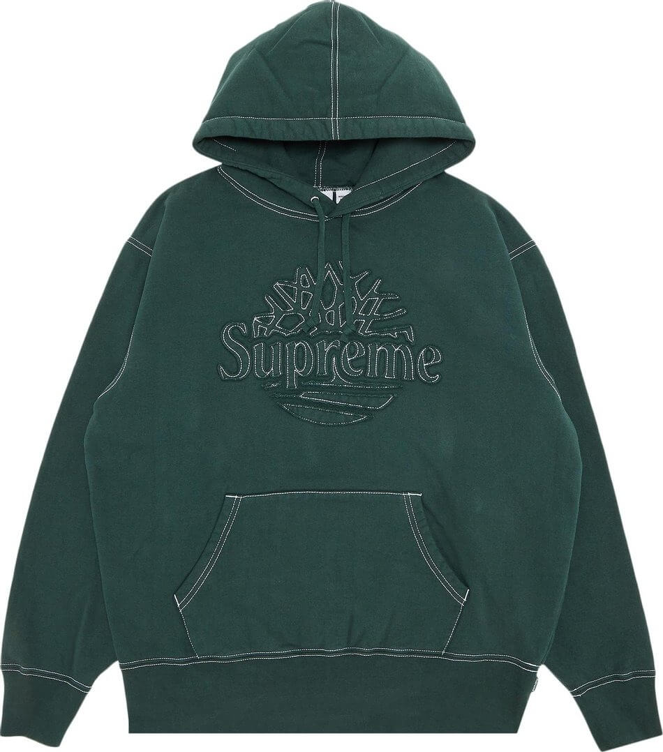 Худи Supreme x Timberland Sweatshirt, темно-зеленый