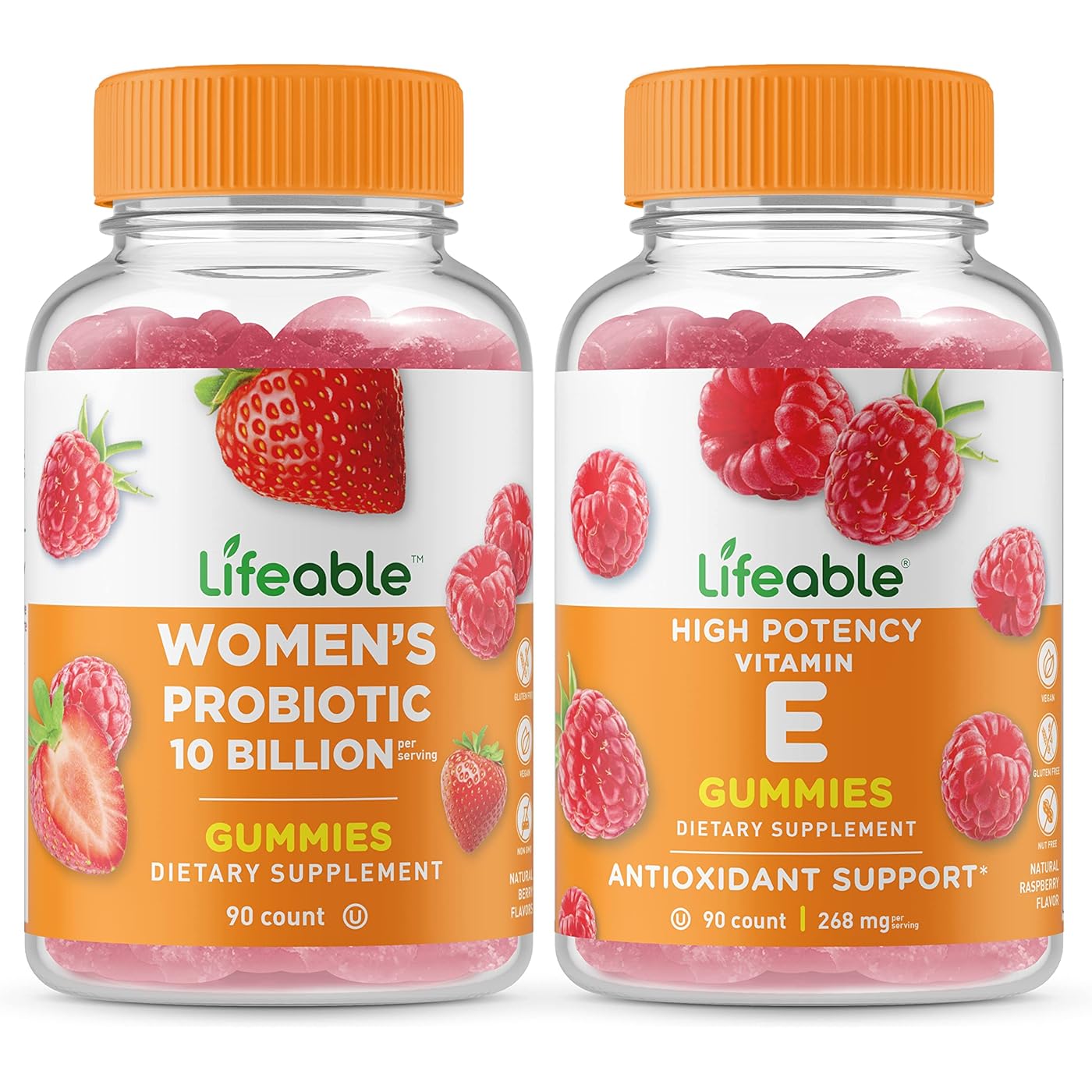 Набор витаминов Lifeable Probiotic 10 Billion & Vitamin E, 2 предмета, 90 таблеток