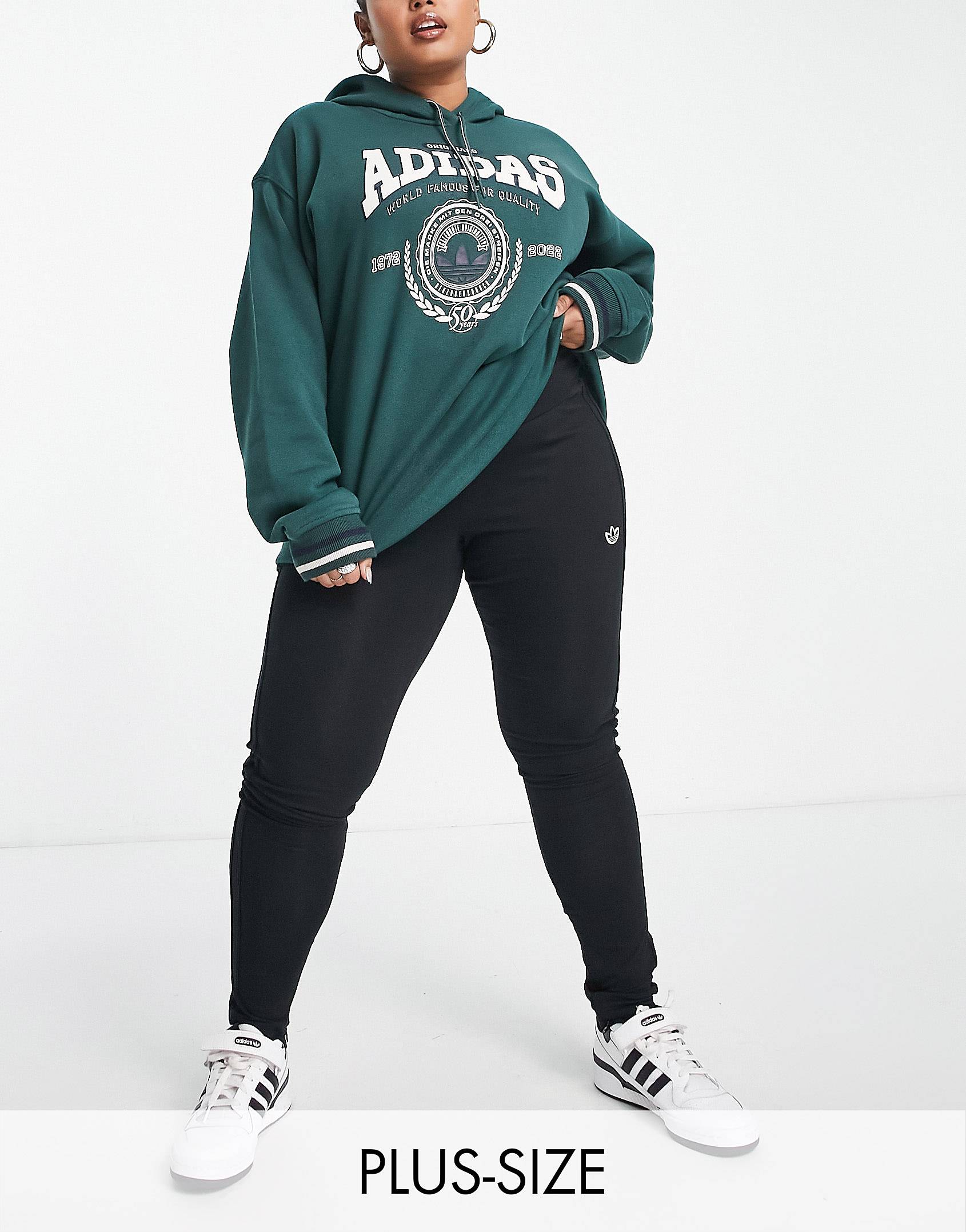 

Черные леггинсы adidas Originals 'Preppy Varsity' Plus