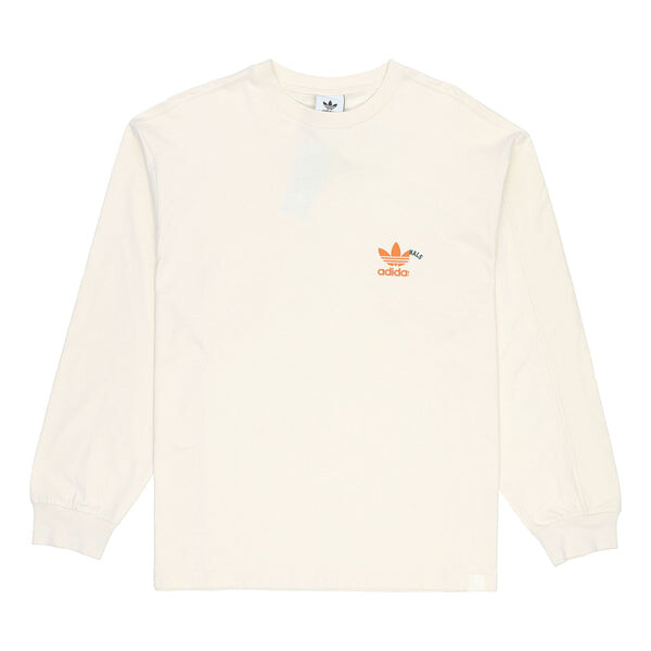 

Футболка adidas originals Brand Logo Solid Color Round Neck Long Sleeves Beige, мультиколор