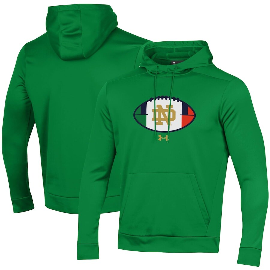 

Пуловер с капюшоном Under Armour Notre Dame Fighting Irish, зеленый