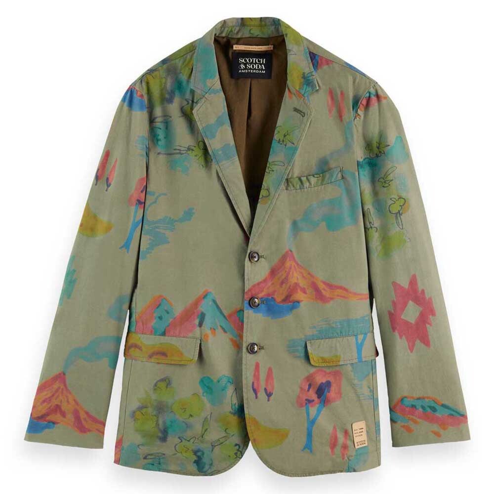 

Блейзер Scotch & Soda Printed 3-Button Poplin, разноцветный