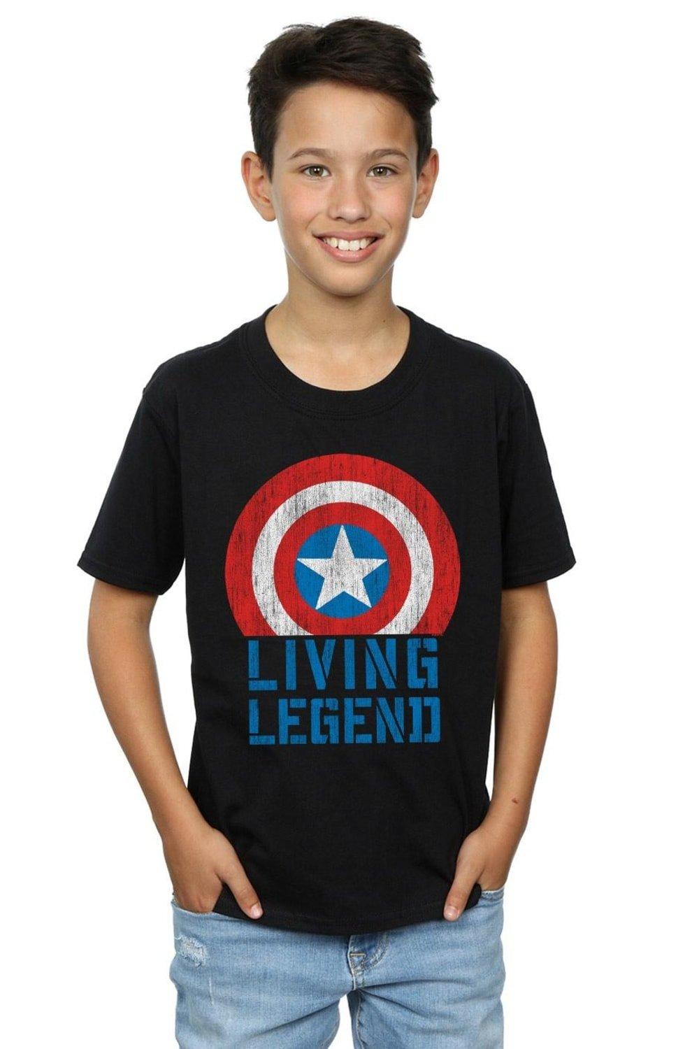 Футболка «Капитан Америка: живая легенда» Marvel, черный данн д живая легенда