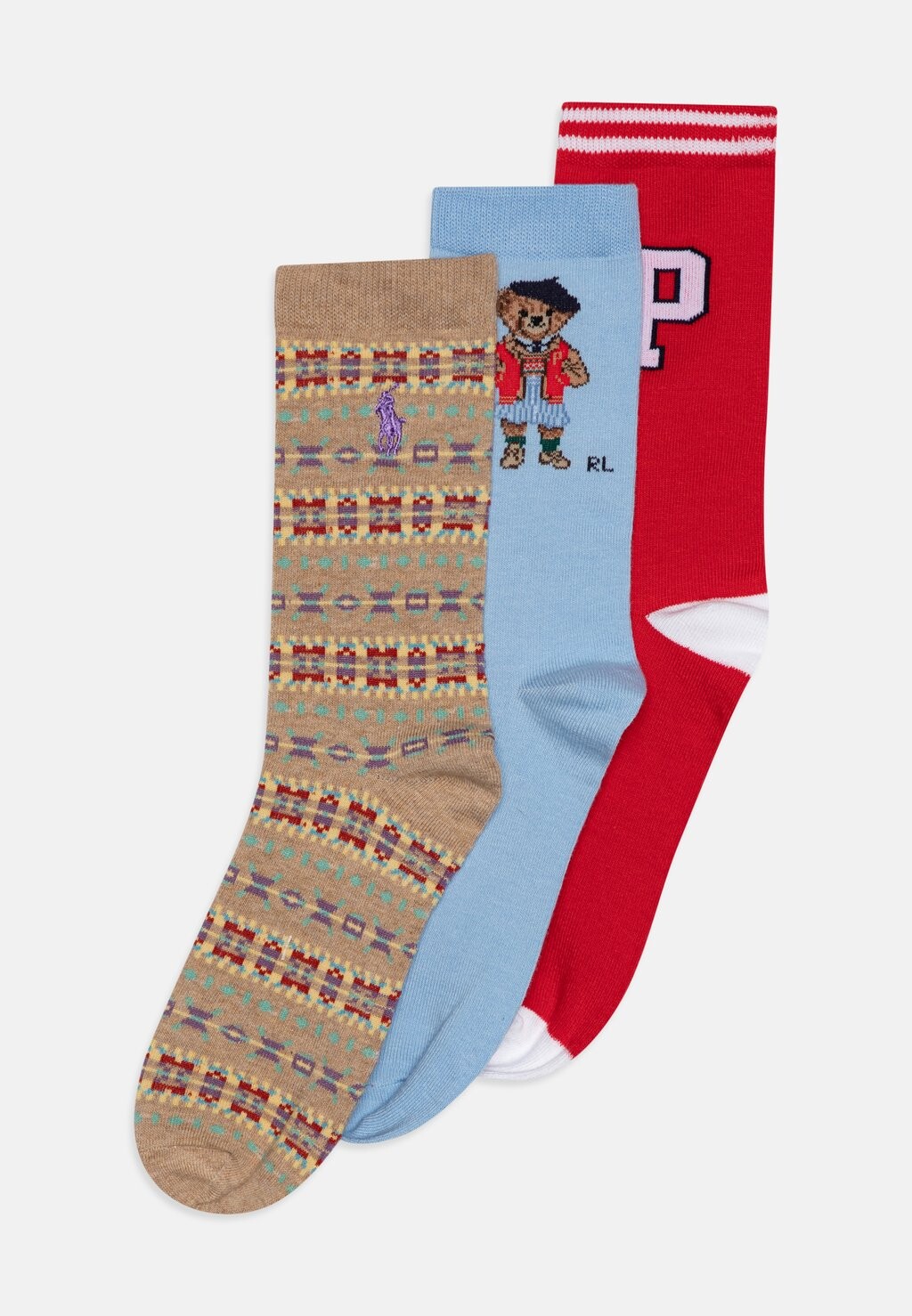 

Носки CREW UNISEX 3 PACK Polo Ralph Lauren, цвет multi-coloured