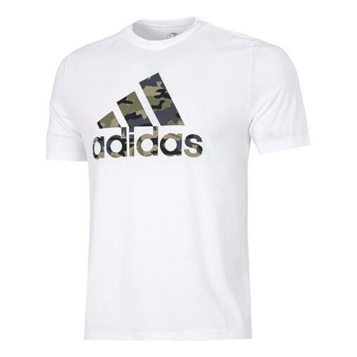 

Футболка Adidas Camo Bos G T Camouflage Logo Printing Sports Round Neck Short Sleeve White, Белый