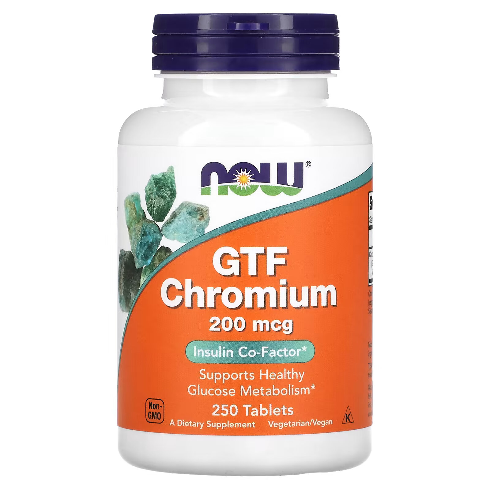 Хром GTF NOW Foods 200 мкг, 250 таблеток solaray gtf хром 200 мкг 200 капсул на растительной основе