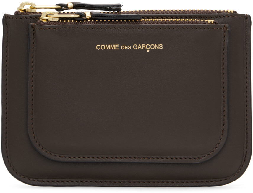 

Коричневый маленький клатч с внешним карманом Comme des Garçons Wallets