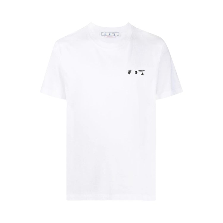 Футболка Off-White OW Logo Slim Short-Sleeve Tee 'White/Black', белый - фото