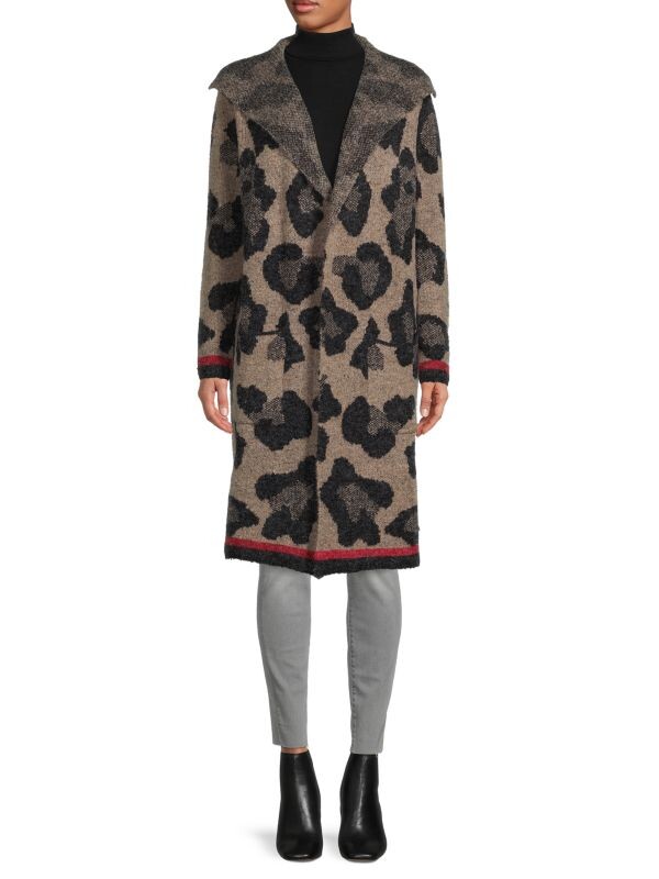 

Элегантный кардиган с отложным воротником Joseph A Tipped leopard