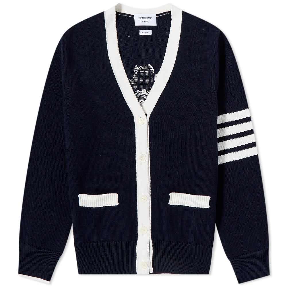 

Джемпер Thom Browne Flower Icon 4 Bar V Neck Cardigan