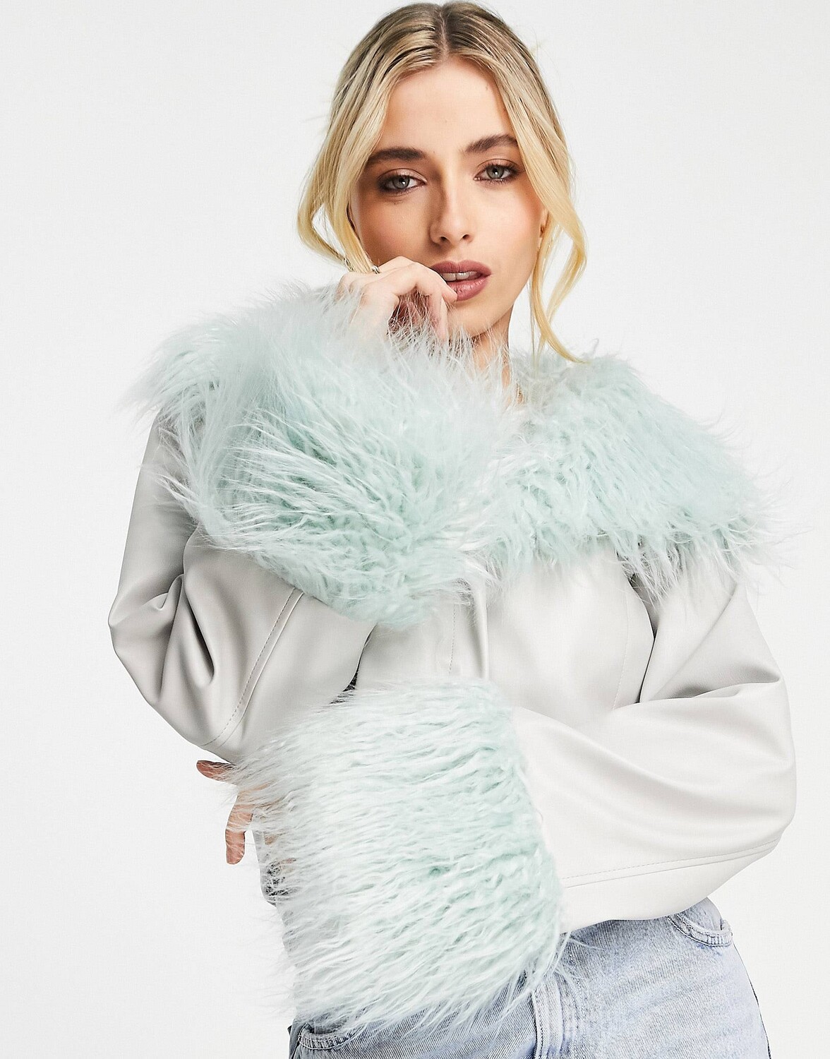 

Синяя куртка из искусственной кожи ASOS DESIGN, Синий