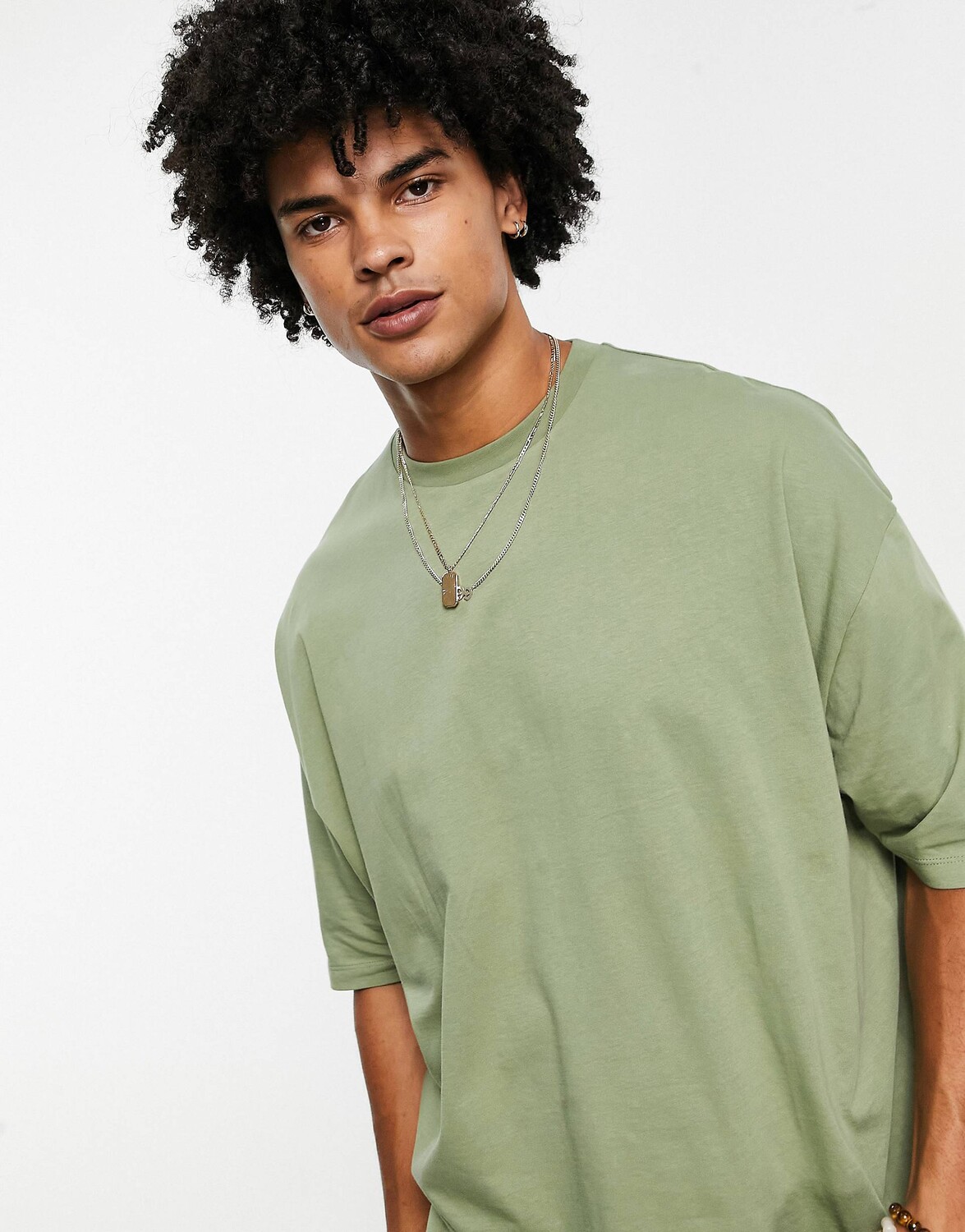 

Футболка оверсайз цвета хаки ASOS DESIGN