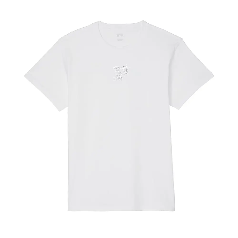 

Футболка Victoria's Secret Pink Oversized Short-sleeve Campus, белый