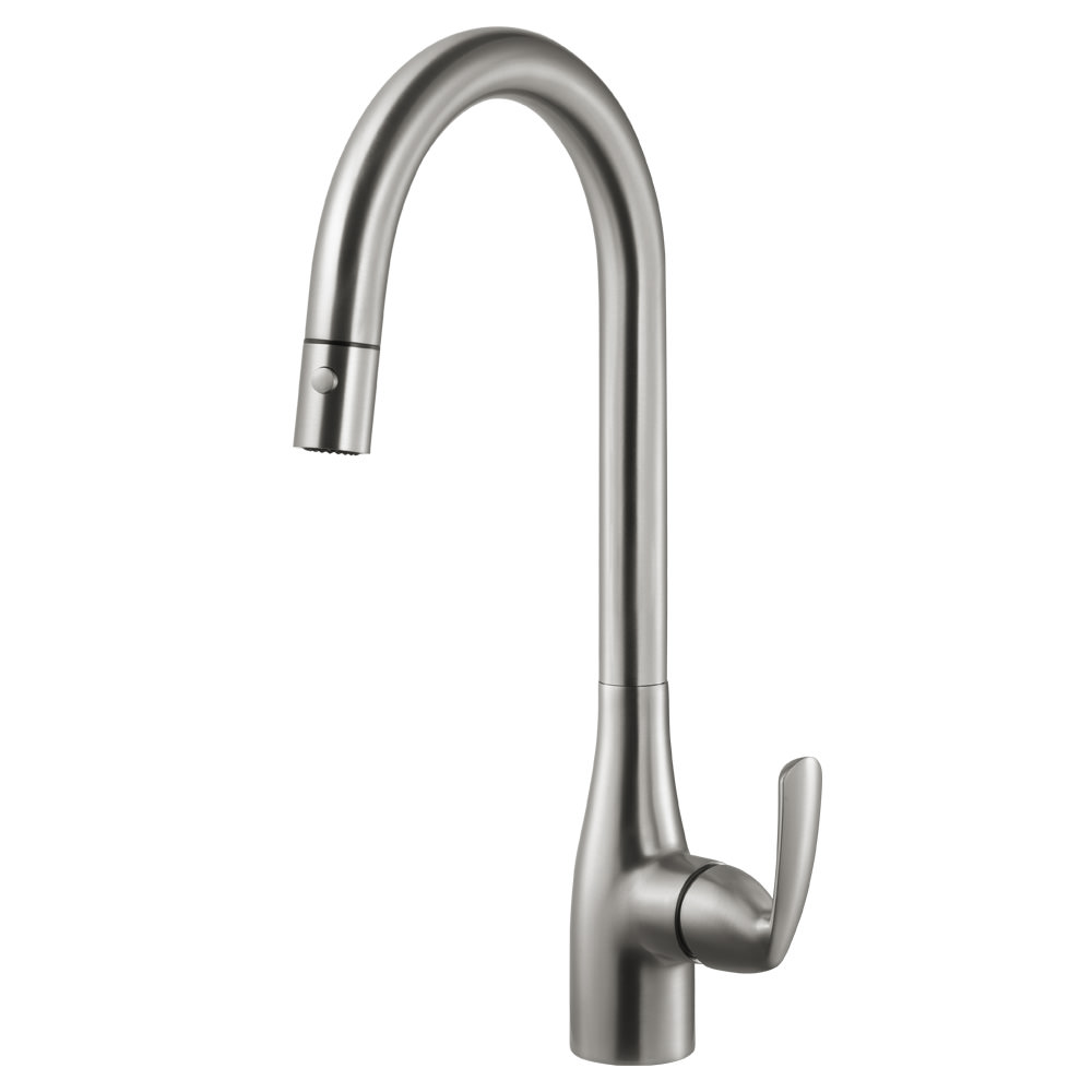 Смеситель для кухни Houzer Cora Pull Down с технологией CeraDox, brushed nickel