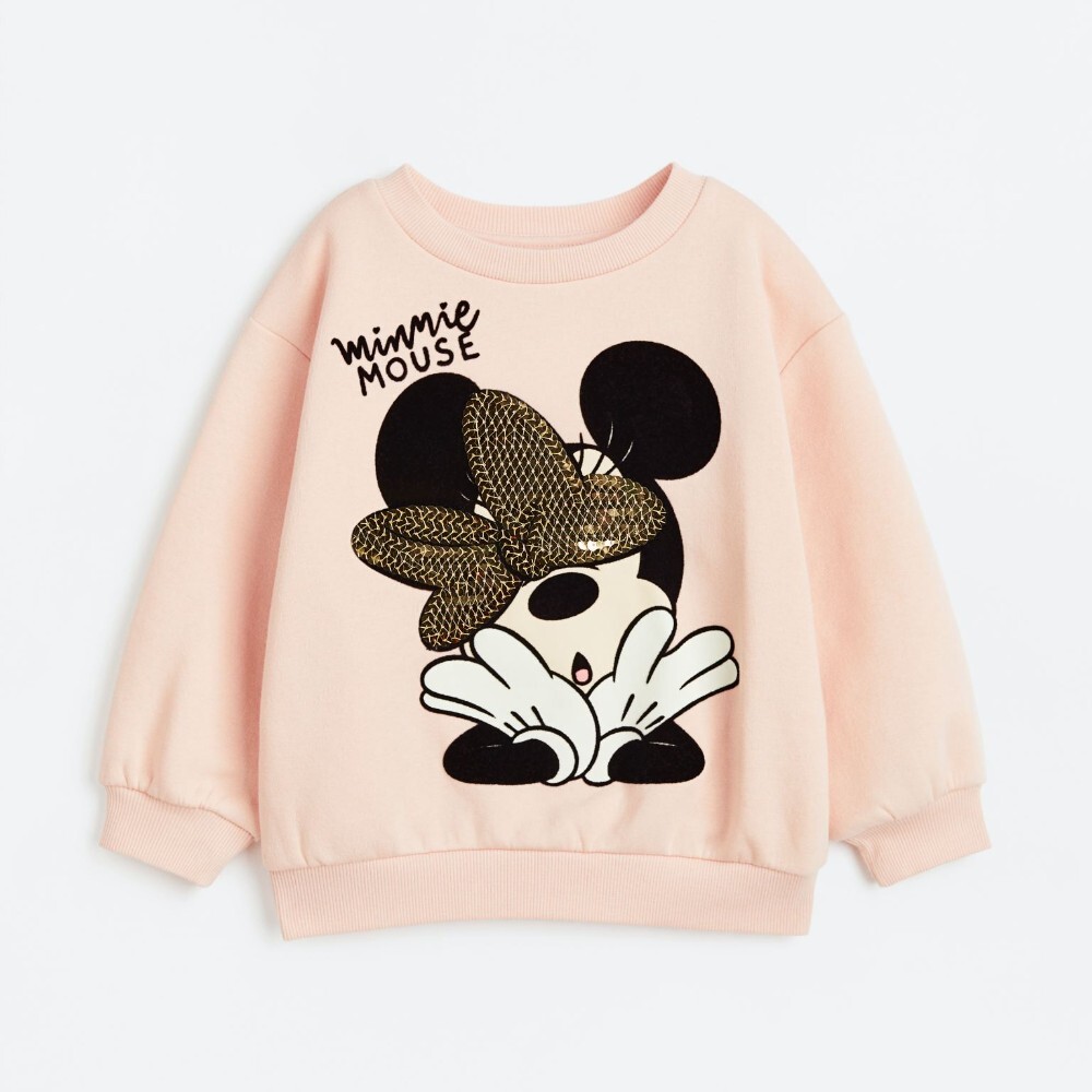 

Свитшот H&M Kids Printed Minnie Mouse, светло-розовый