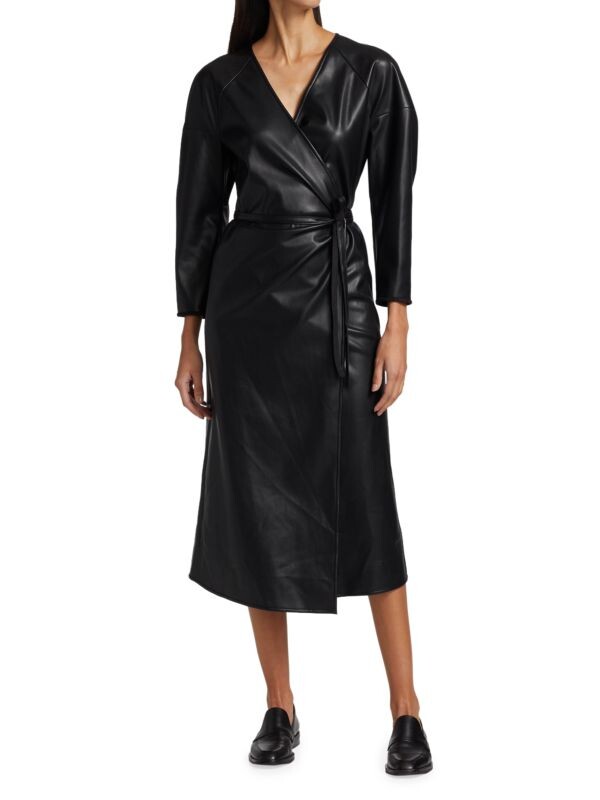 

Платье из искусственной кожи с запахом Proenza Schouler White Label Black