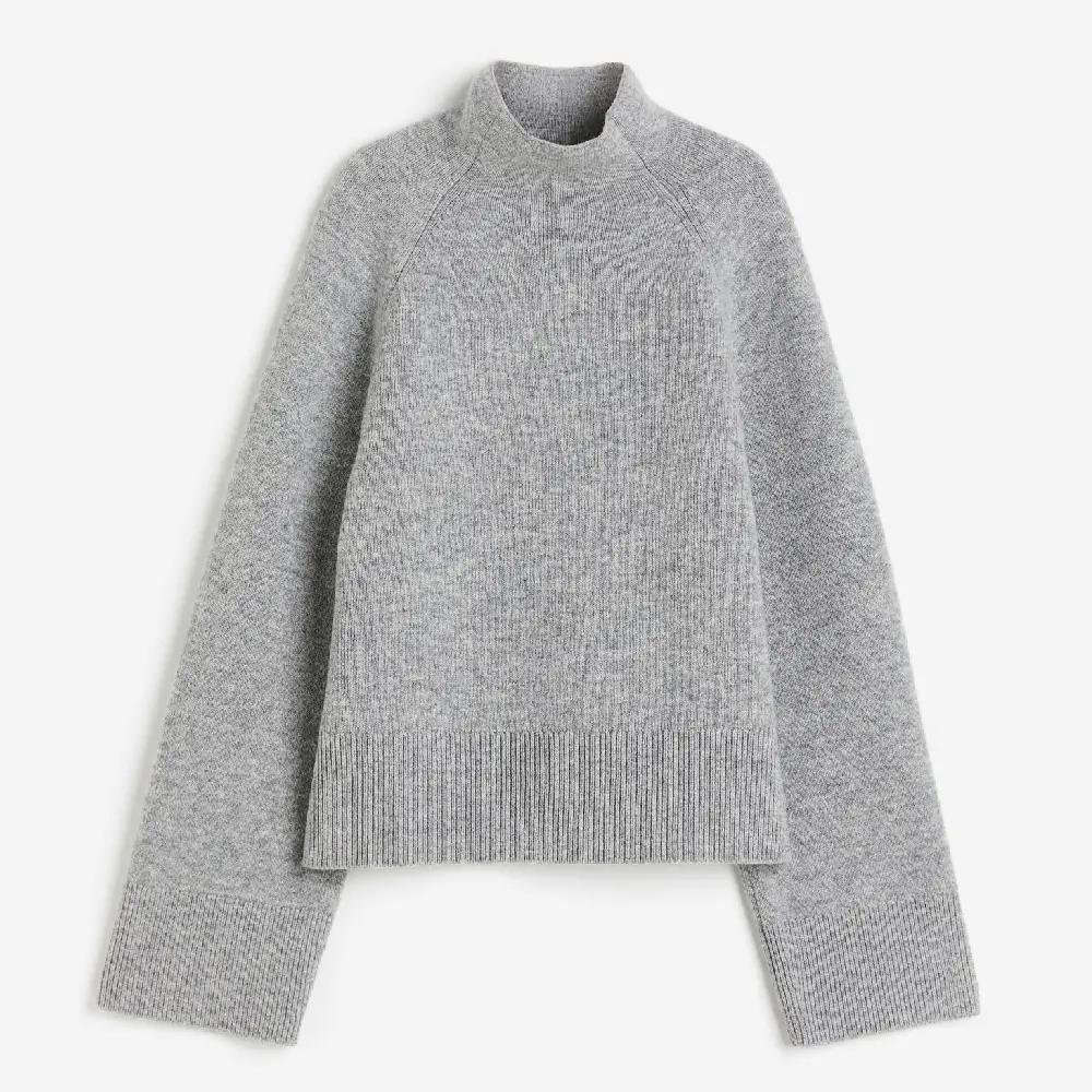 

Свитер H&M Wool-blend Mock-turtleneck, серый