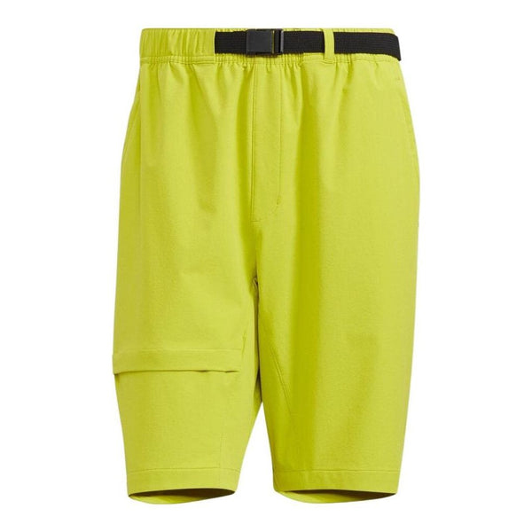 Шорты Adidas Solid Color Belt Straight Casual Sports Yellow, Желтый
