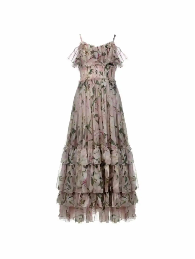 Шелковое платье с цветочным принтом Dolce&Gabbana шелковое платье с принтом poppy dolce