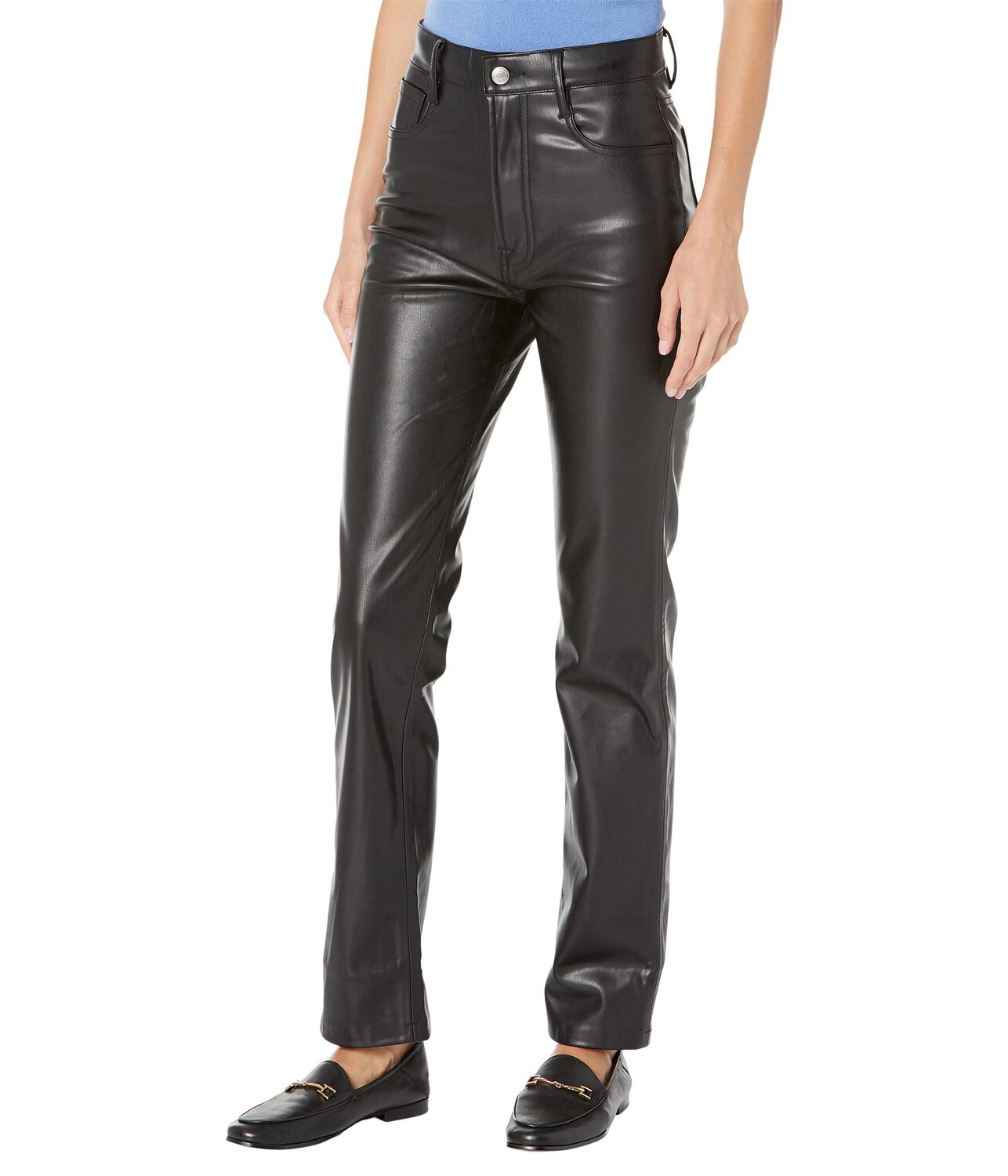 

Брюки 7 For All Mankind, Vegan Leather Easy Slim, Серый