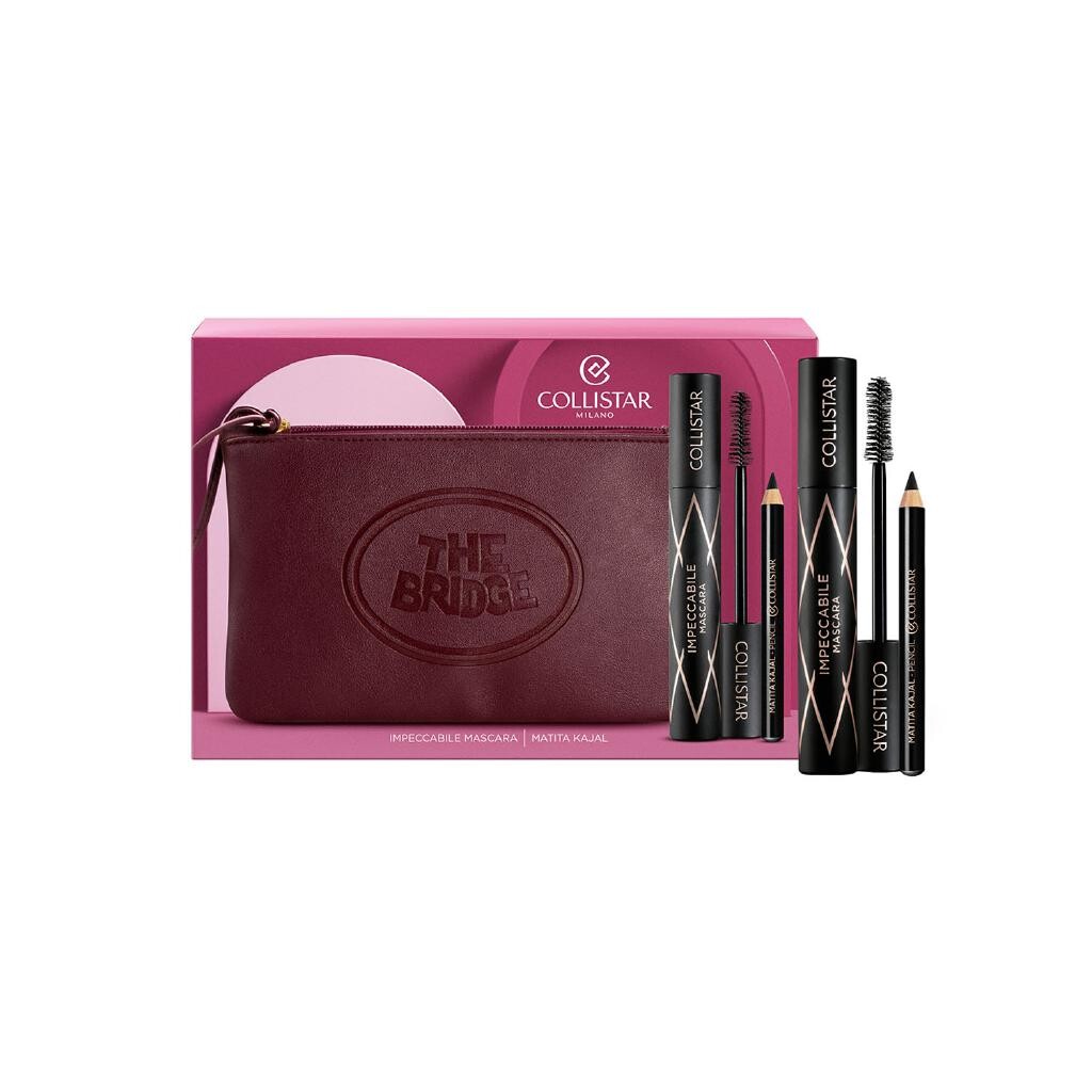 

Collistar Impeccabile Mascara Set Mascara Black 11ml + Matita Kajal Eye Pencil Black 0.8g + The Bridge Burgundy Makeup Bag