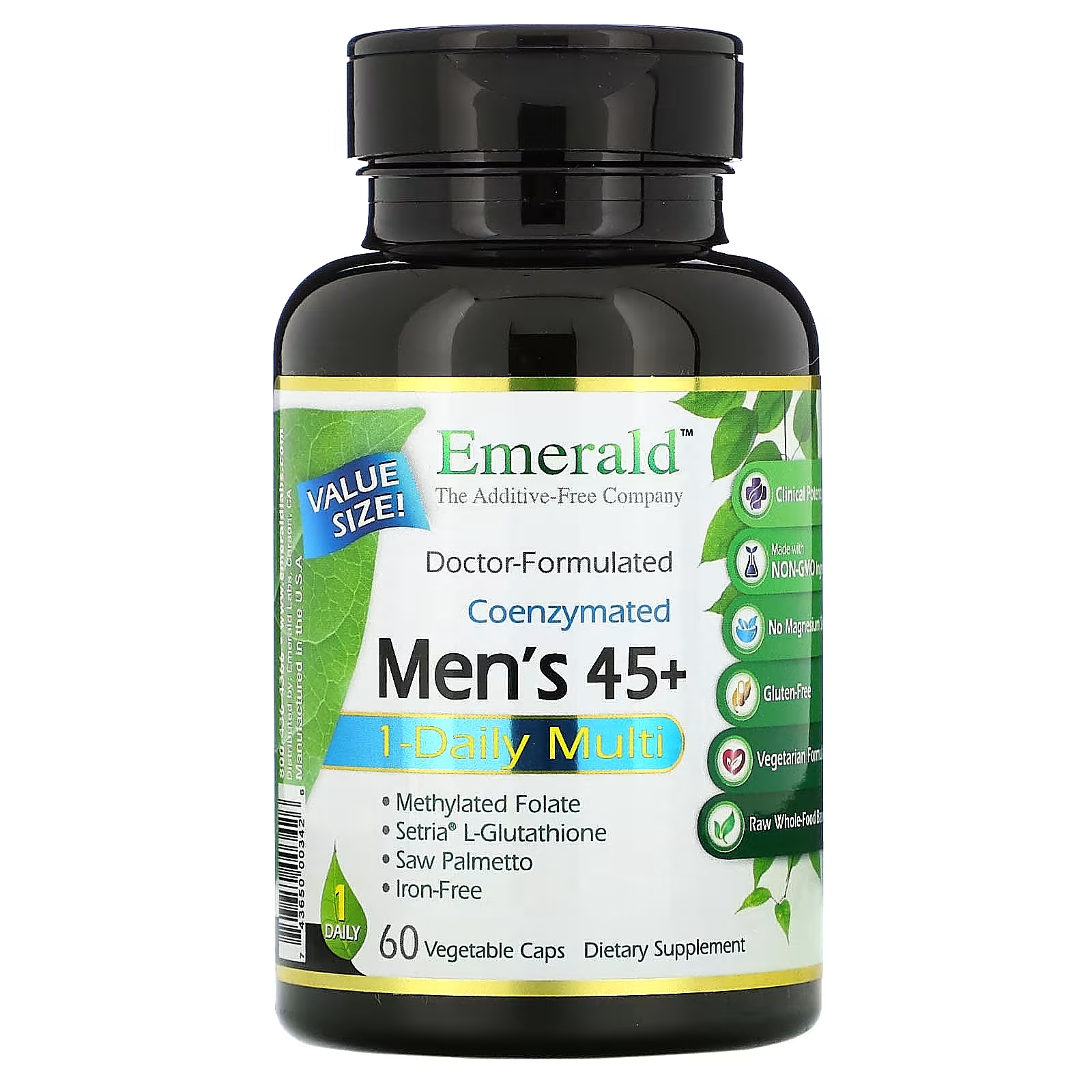 Мультивитаминный Комплекс для Мужчин Старше 45 лет Emerald Laboratories, 60 вегетарианских капсул мультивитаминный комплекс для мужчин старше 45 лет emerald laboratories 60 вегетарианских капсул