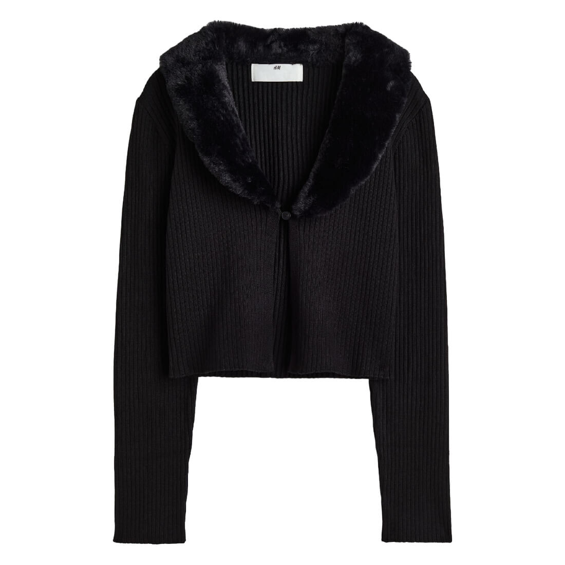 

Кардиган H&M Fluffy-collared, черный