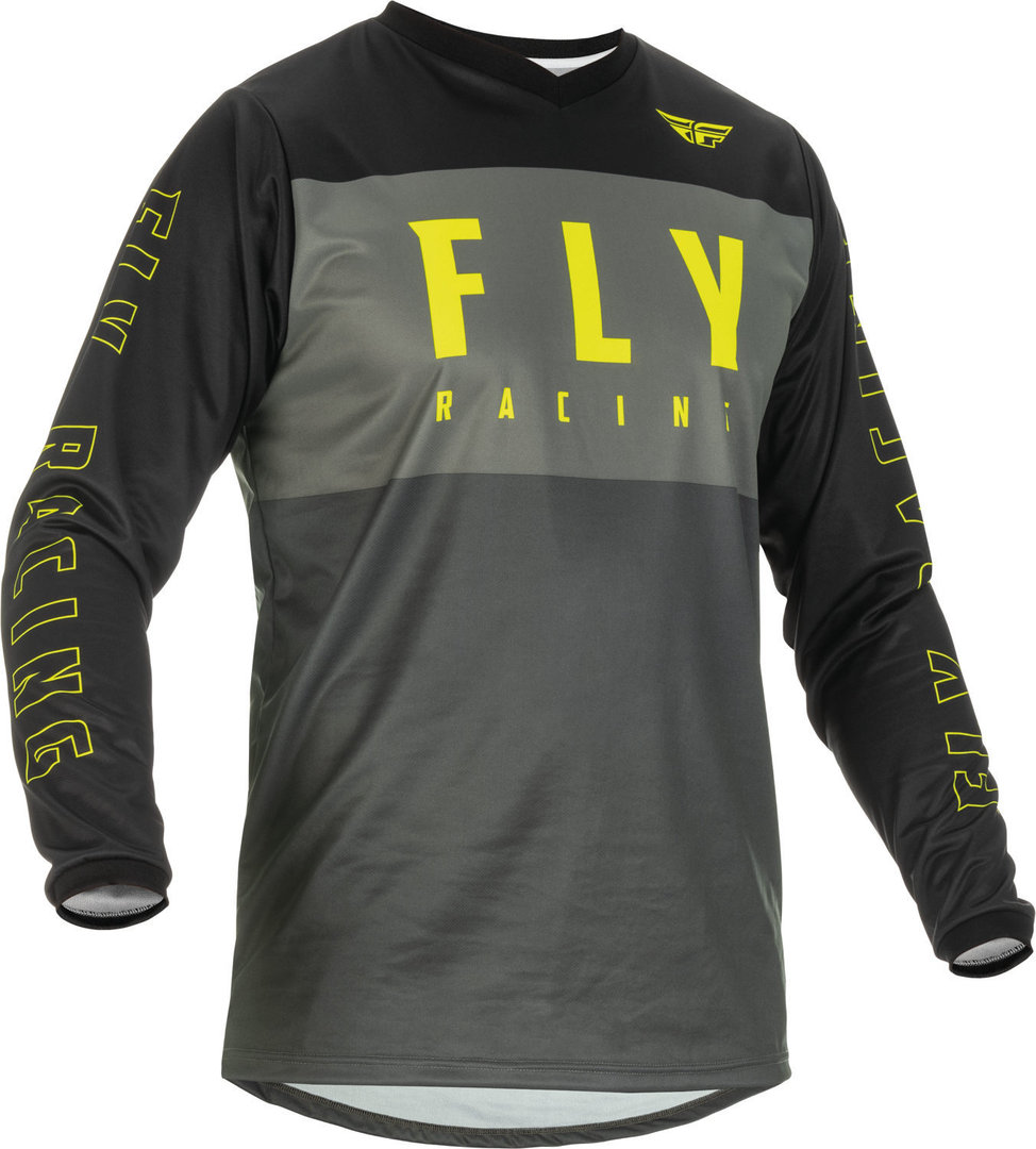 Джерси Fly Racing F-16 мотокросс, серый/черный/желтый джерси fly racing f 16 молодежный черный серый
